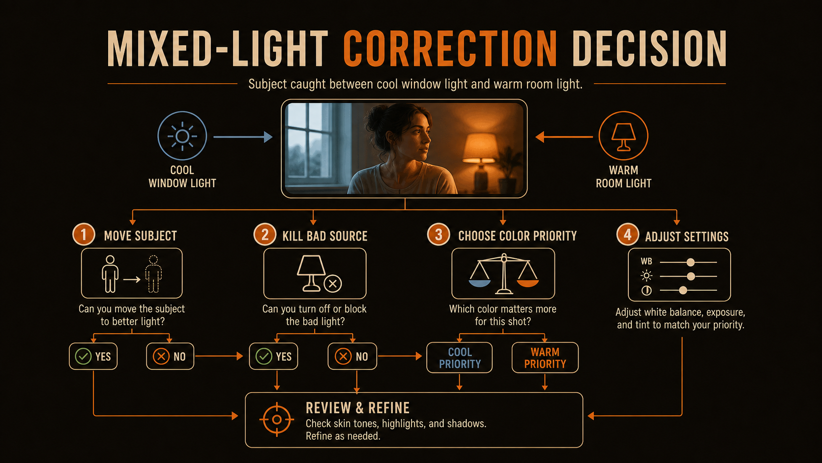 Mixed-light correction decision