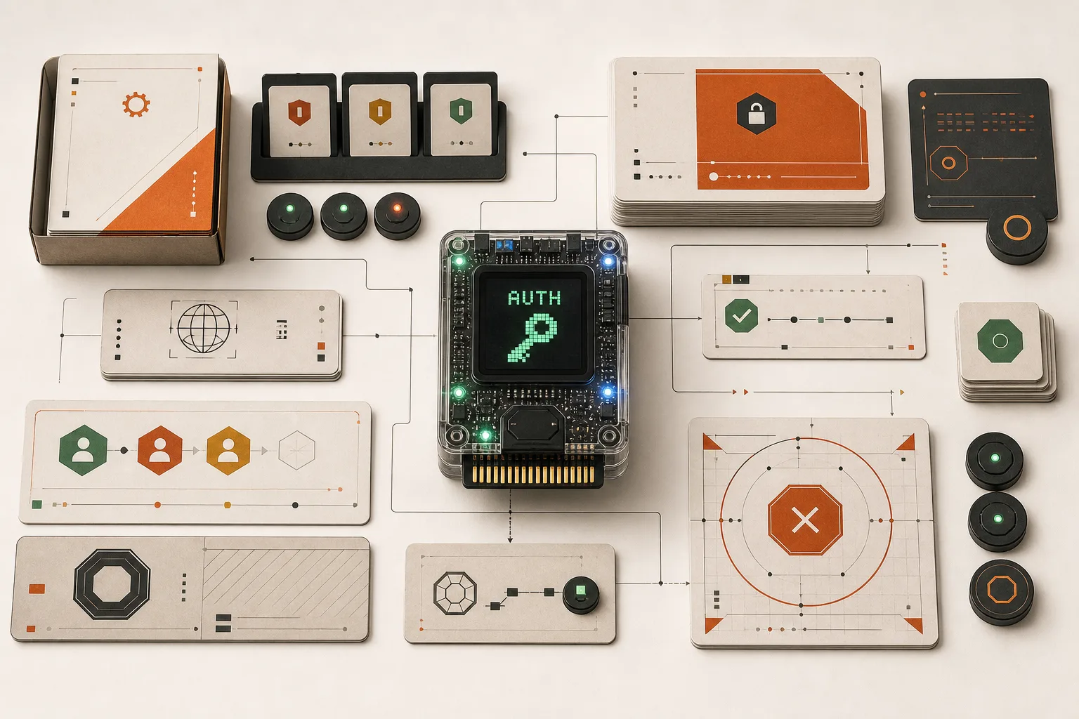 Stop AI From Taking Unauthorized Actions flat-lay product system artwork